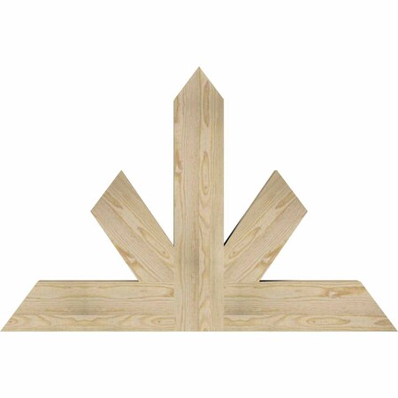 Ekena Millwork Saratoga Rough Sawn Timber Gable Bracket, Douglas Fir, 48"W x 32"H x 4"D x 6"F, 16/12 Pitch GBW048X32X0406SAR00RDF